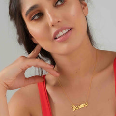 Collar Dorado Personalizado Nombre - Bambú Rosa Joyas y Accesorios