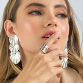 Anillo Cebra Botánica Plateado - Bambú Rosa Joyas y Accesorios