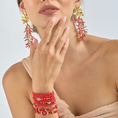 Pulsera Chaquiras Roja Amor Botanica - Bambú Rosa Joyas y Accesorios