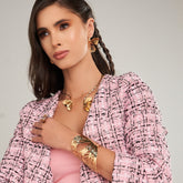 Pulsera Brazalete Mariposa Calada Silueta Dorado - Bambú Rosa Joyas y Accesorios