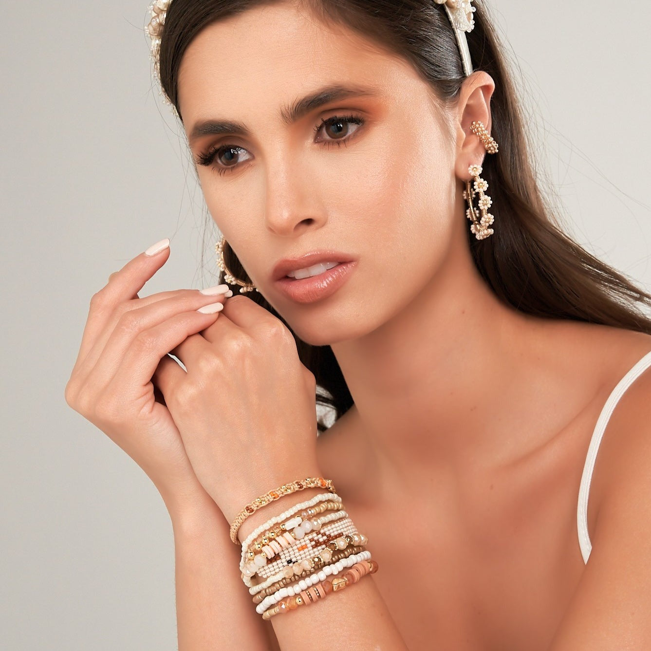 Pulsera Chaquiras Café - Bambú Rosa Joyas y Accesorios