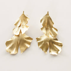 Aretes Dorados Largos Sirena Dorados - Bambú Rosa Joyas y Accesorios