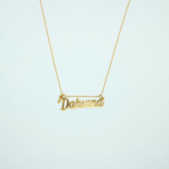 Collar Dorado Personalizado Nombre - Bambú Rosa Joyas y Accesorios