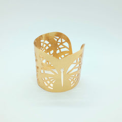 Pulsera Brazalete Mariposa Calada Dorado - Bambú Rosa Joyas y Accesorios