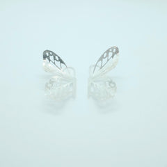Aretes Gancho Media Mariposa Calada Plateado - Bambú Rosa Joyas y Accesorios