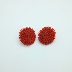 Aretes Topos Tejido Rojos - Bambú Rosa Joyas y Accesorios