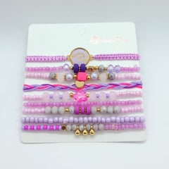 Pulsera Chaquiras Colores Pastel Botanica - Bambú Rosa Joyas y Accesorios
