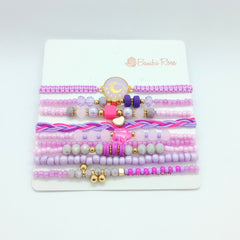 Pulsera Chaquiras Colores Pastel Botanica - Bambú Rosa Joyas y Accesorios