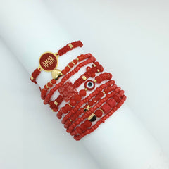 Pulsera Chaquiras Roja Amor Botanica - Bambú Rosa Joyas y Accesorios