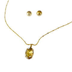 Set topos y collar cristal Elegant - Bambú Rosa Joyas y Accesorios