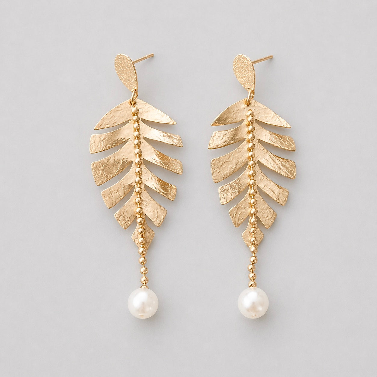 Aretes Hoja Espinas Cadenas florecer - Bambú Rosa Joyas y Accesorios 