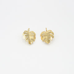 Aretes Gancho Hoja Malanga Mini Dorado