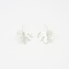 Aretes Gancho 5 Hojas Mini Plateado