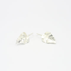 Aretes Gancho Hojas Mini Plateado