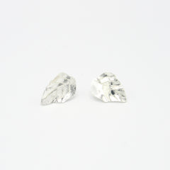 Aretes Topos Hojas Mini Plateado