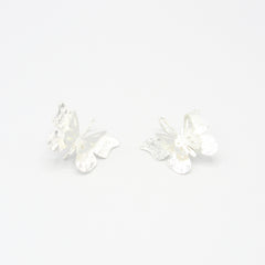 Aretes Gancho Doble Mariposa Mini Plateado