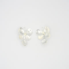 Aretes Gancho Conchas Perla Plateado