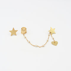 Set Earcuff + Topo Estrellas Dorado