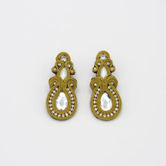 Aretes Largos Soutache Mostaza