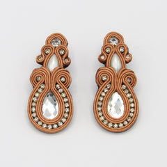 Aretes Largos Soutache Cobre