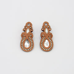 Aretes Largos Soutache Cobre