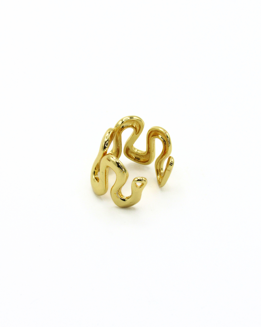 Anillo Ondulado Dorado