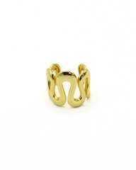 Anillo Ondulado Dorado