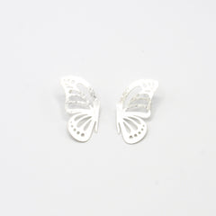 Aretes Maxi Topos Mariposa Media Plateado