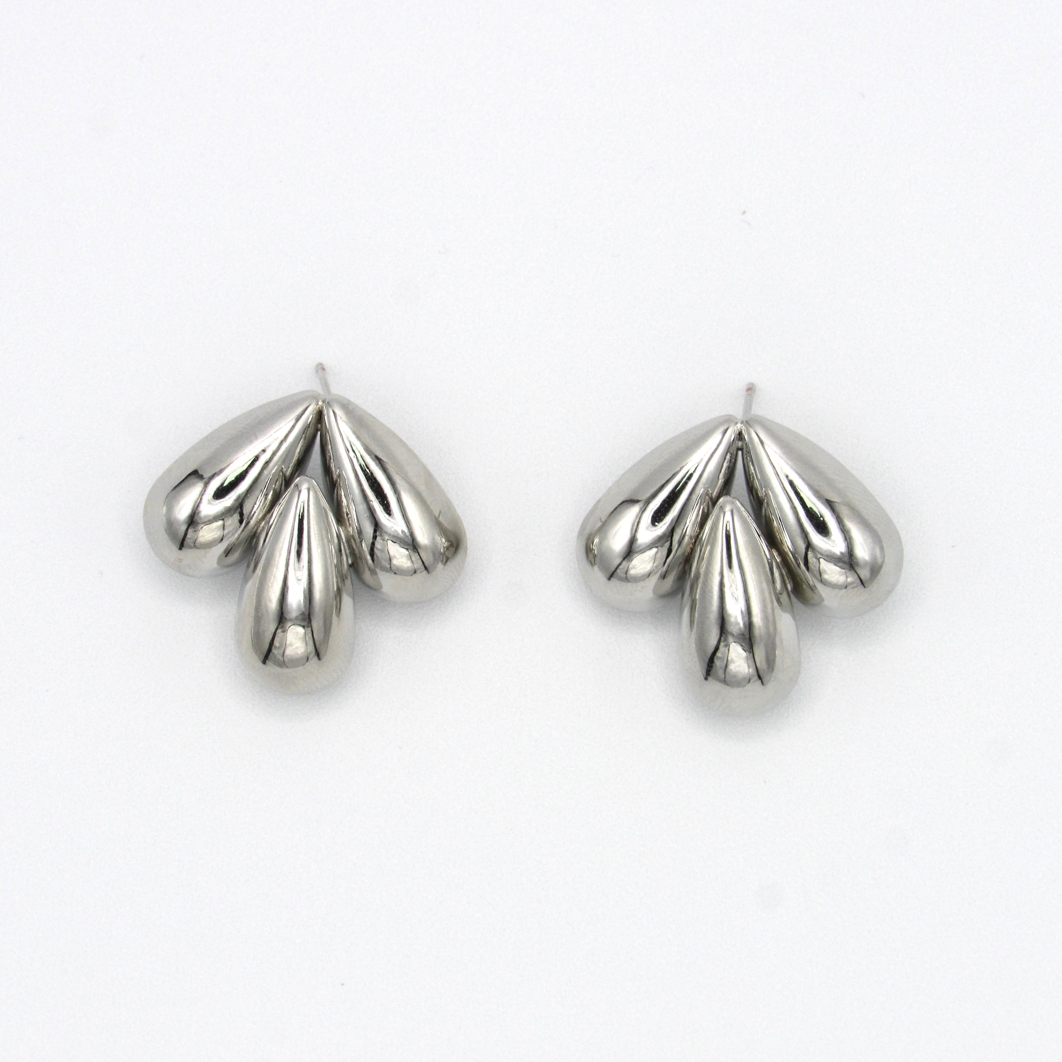 Aretes Maxi Topos Gotas Plateado