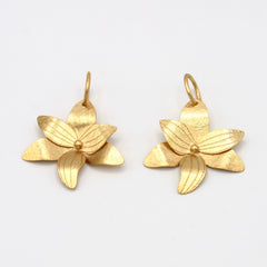 Aretes Candongas Flor Orquídea Maxi Dorado