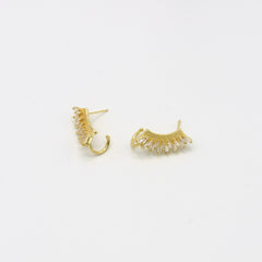 Ear Cuff Topos Abanico Cristales Dorado