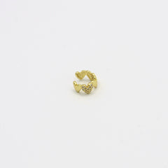 Ear Cuff Corazones Cristal Dorado