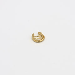 Ear Cuff Triple Linea Irregular Dorado