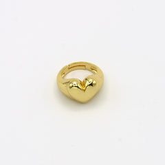 Anillo Corazón Liso Dorado