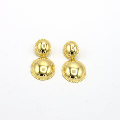 Aretes Doble Ovalo Esencial Dorados