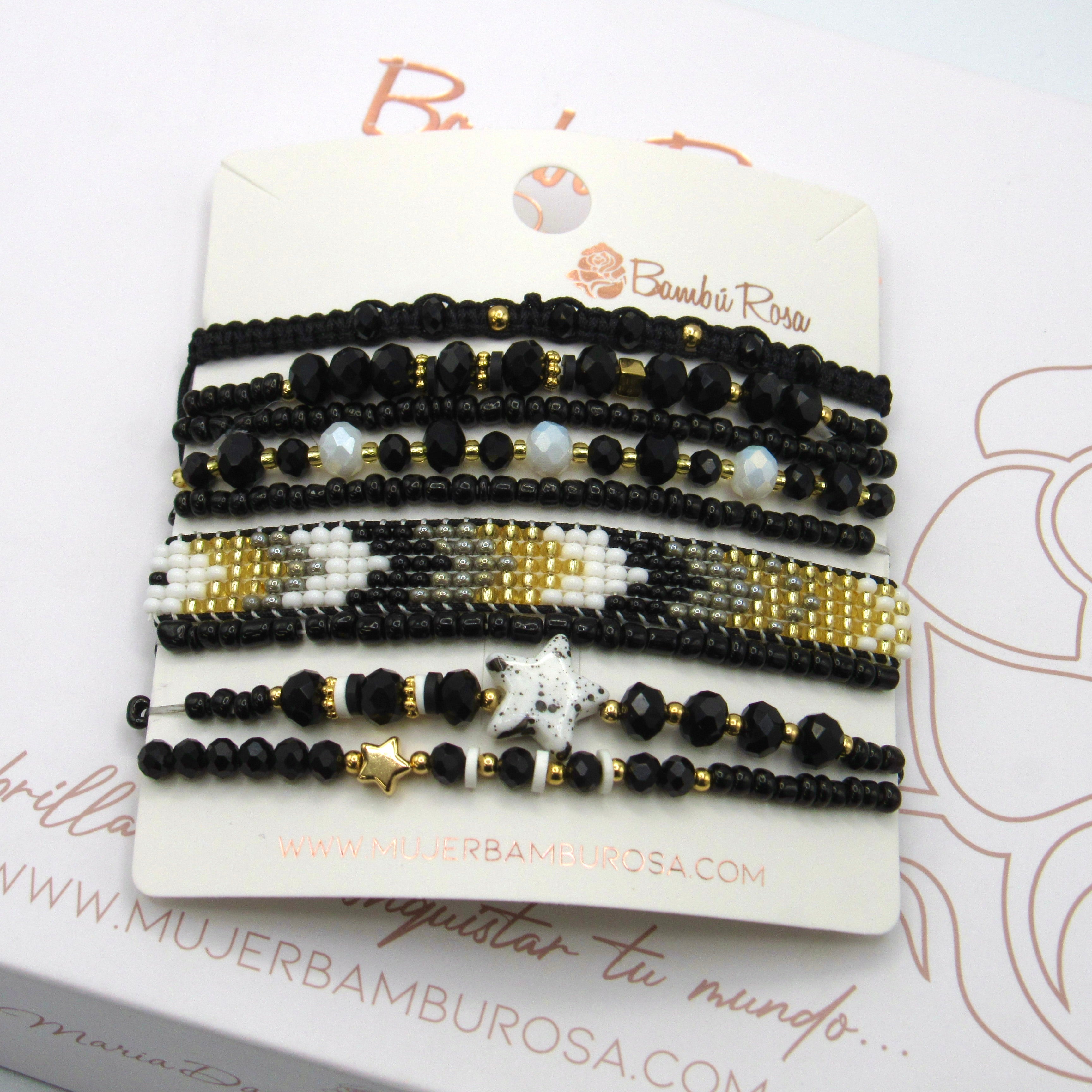 Set De Pulseras X9 Conexión Negro