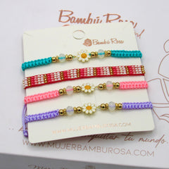 Set De Pulseras X 4 Girasol Multicolor