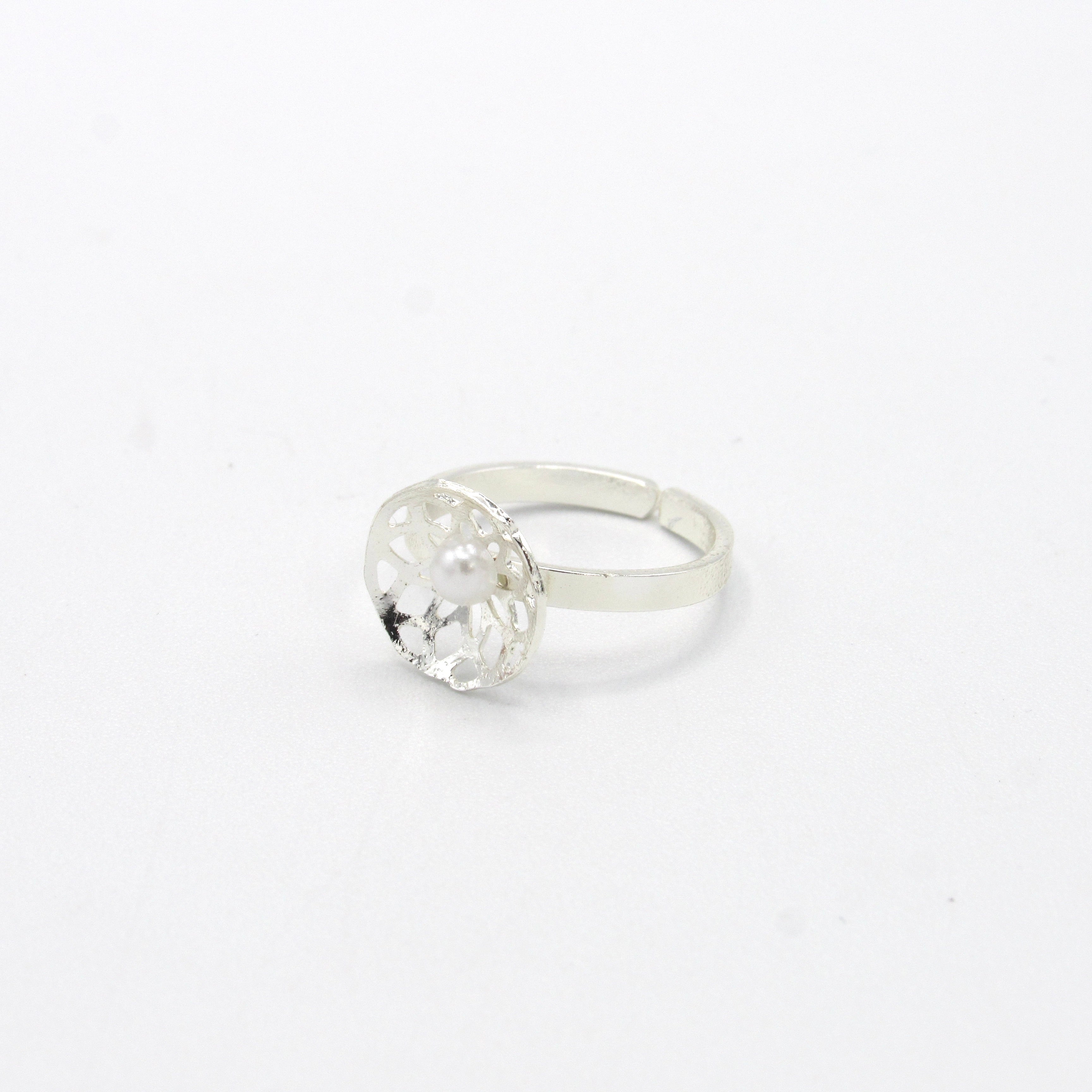 Anillo Perla Mandalas Plateado