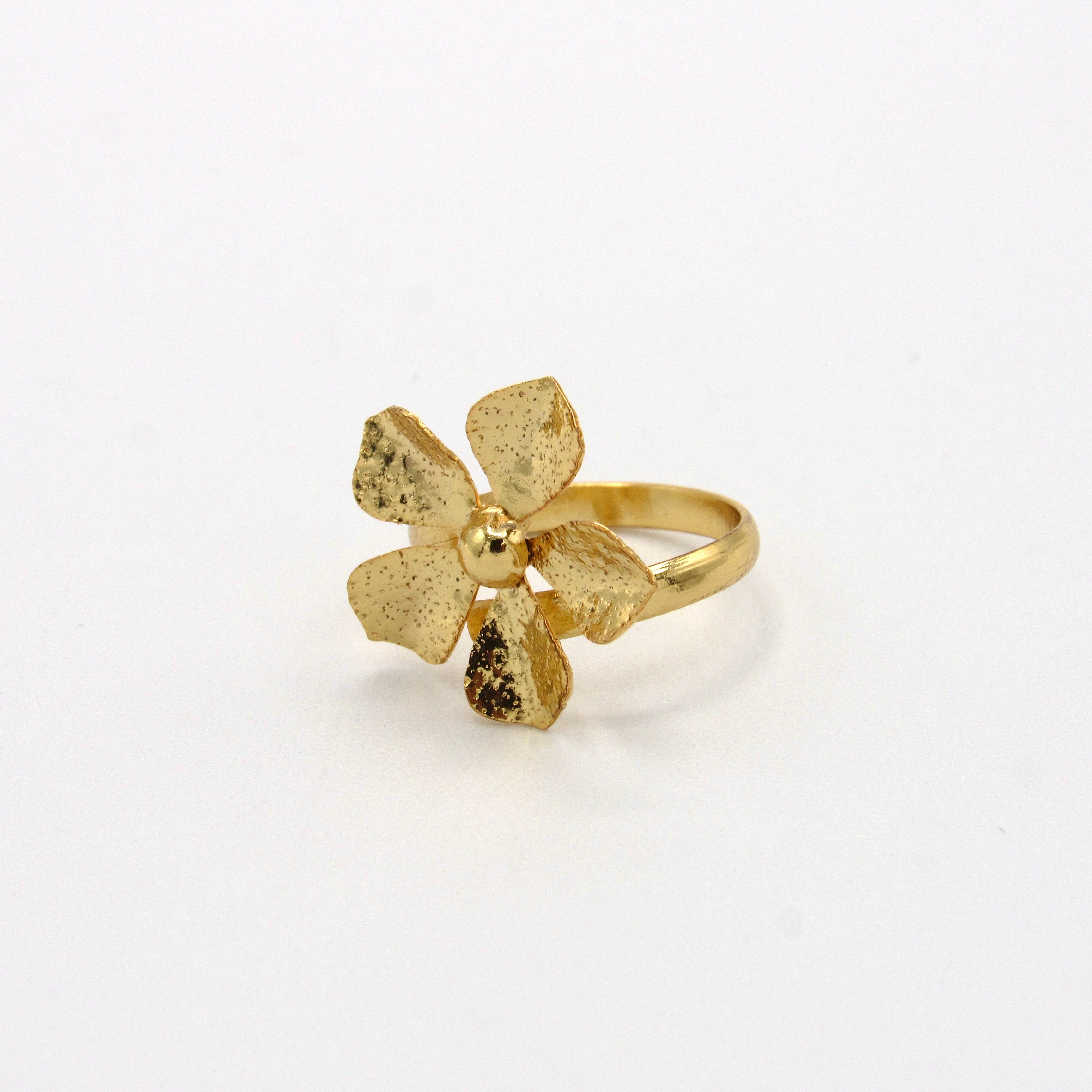 Anillo Mini Flor Esencial Dorado