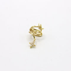 Ear Cuff Estrellas Visos Dorado