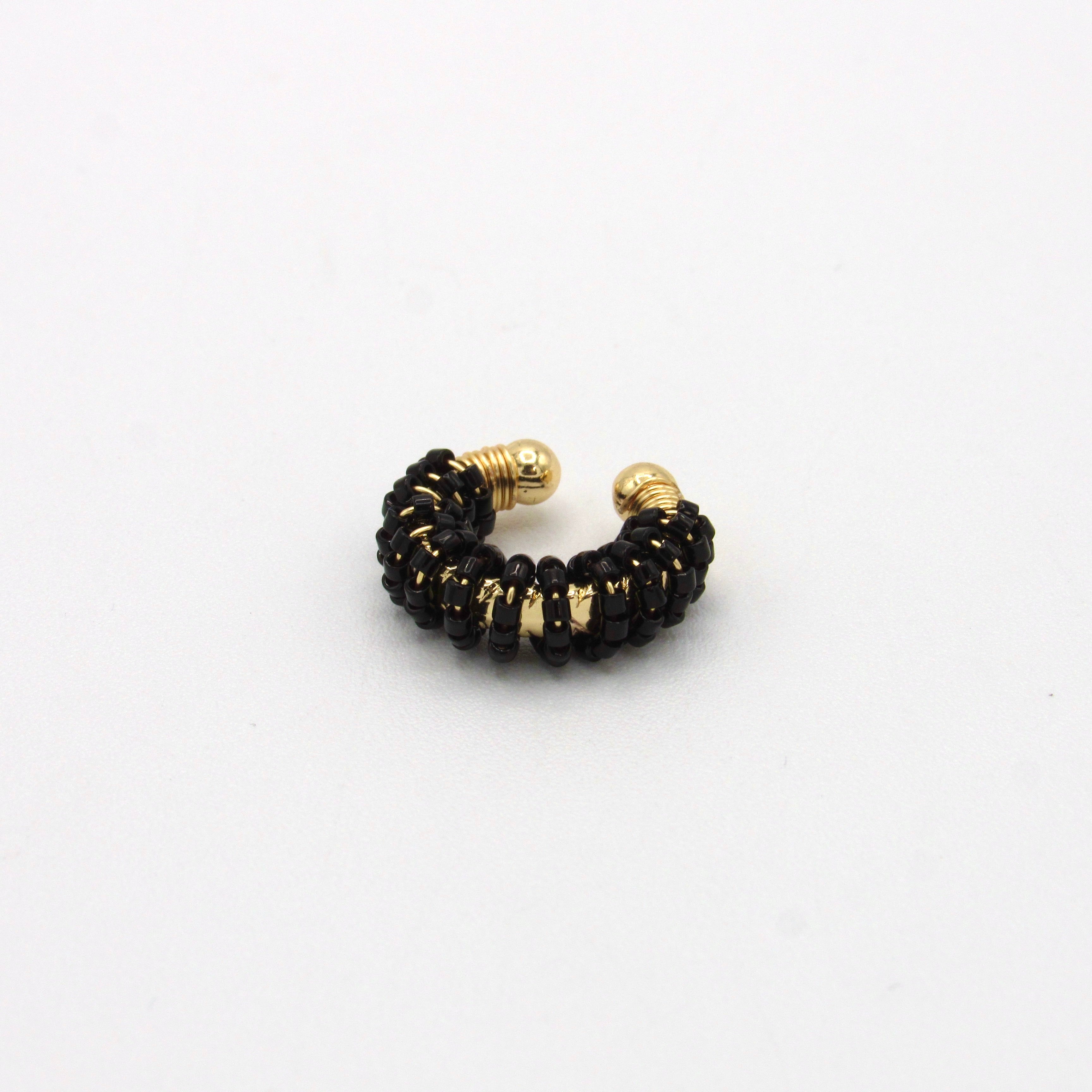 Ear Cuff Miyuki Esencial Negro