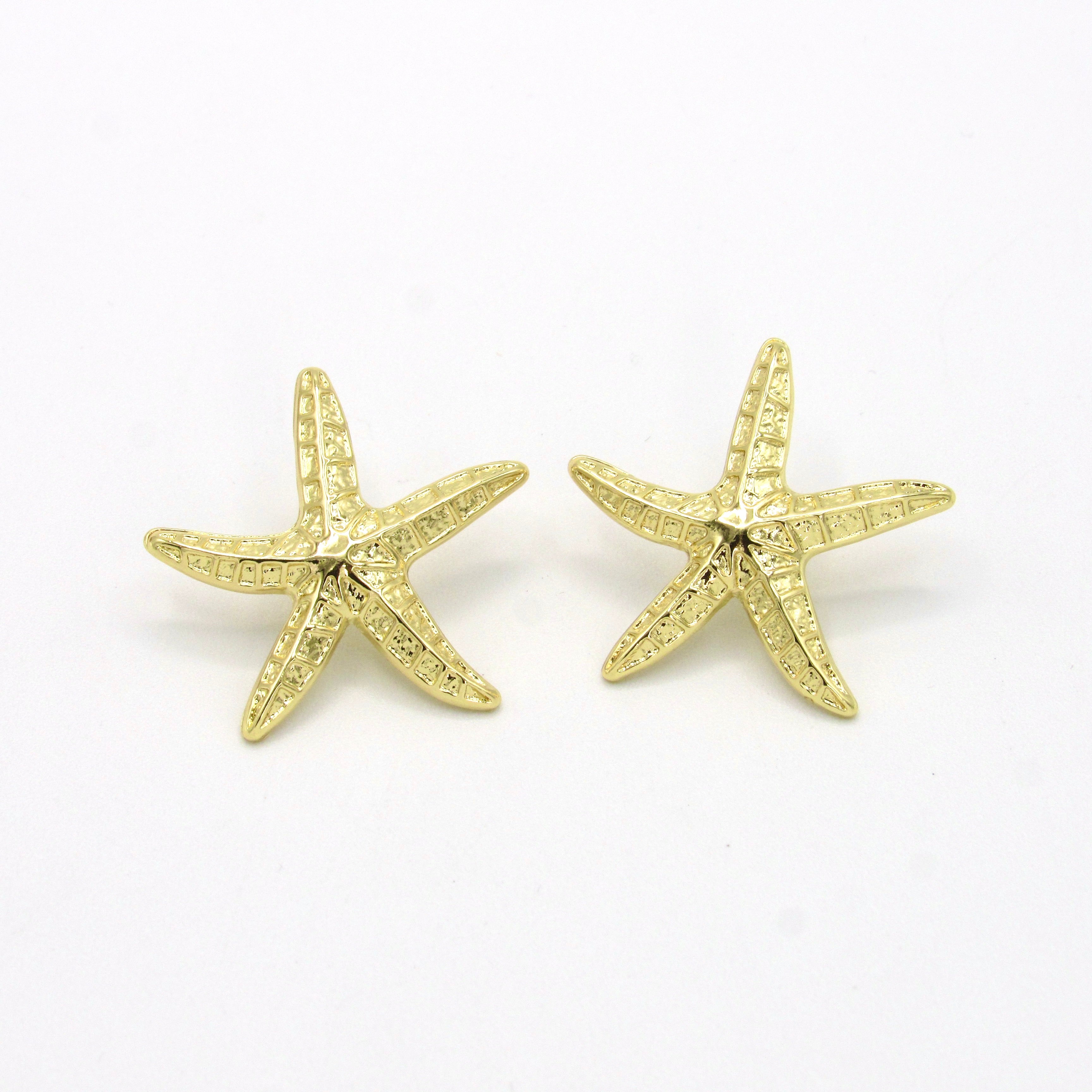 Aretes Maxi Topos Estrellas De Mar Dorados