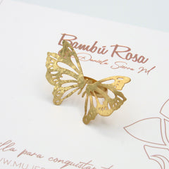 Anillo Maxi Mariposa Silueta Dorado