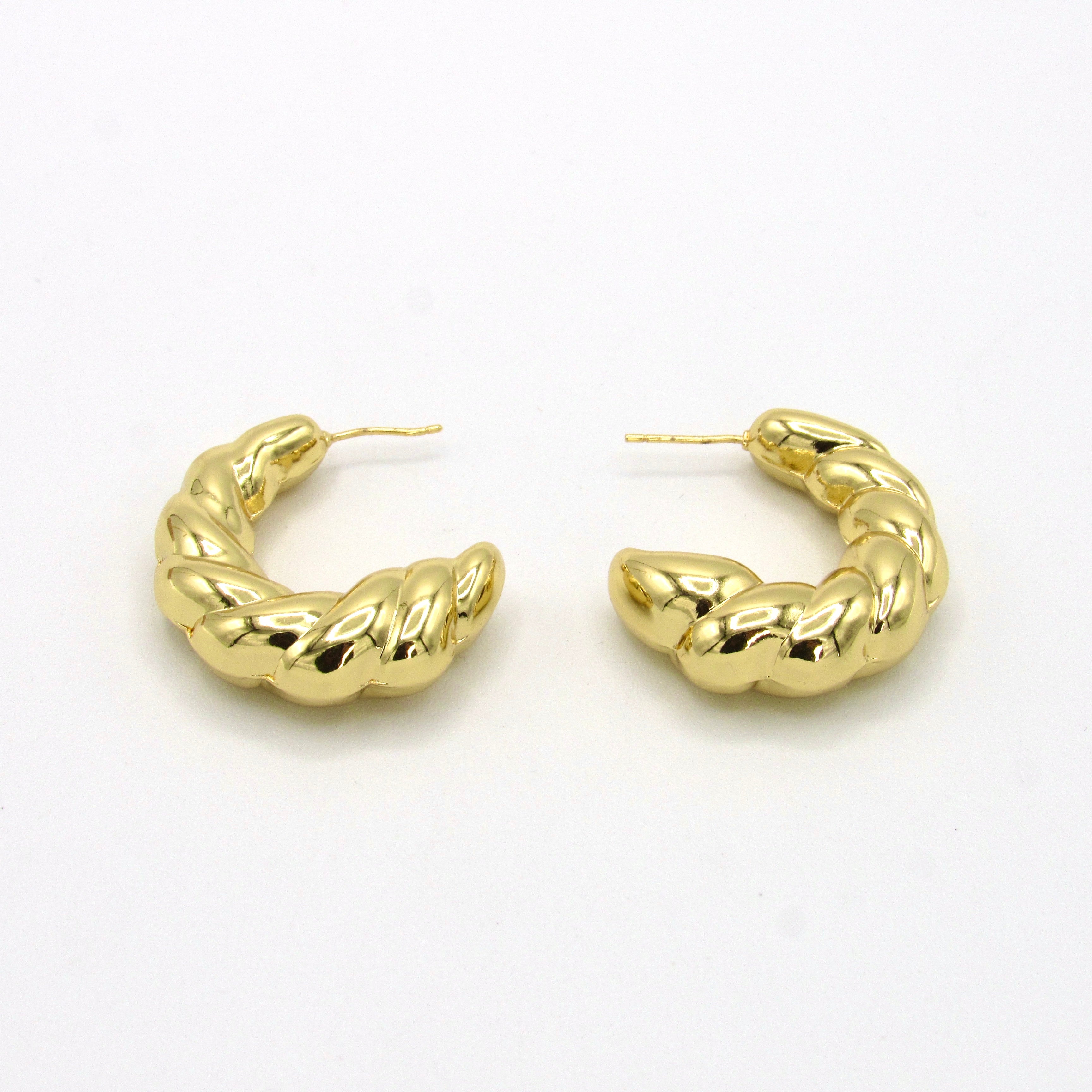 Aretes Candongas Espiral Esencial Dorados