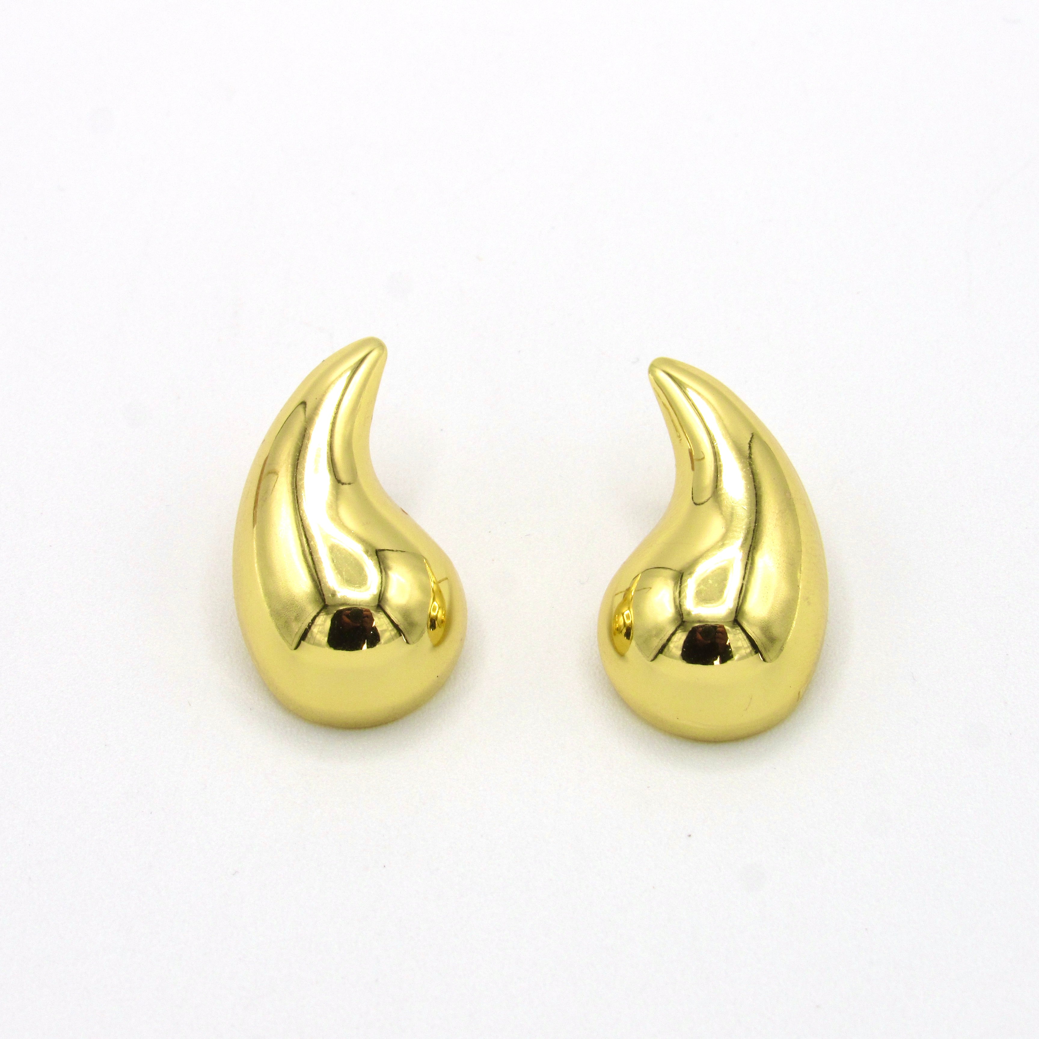 Aretes Maxi Topos Gotas Esencial Dorados