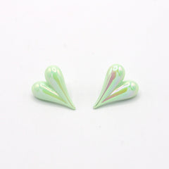 Aretes Topos Corazones Porcelanicron Verde