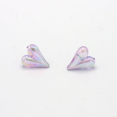 Aretes Topos Corazones Porcelanicron Visos Violeta