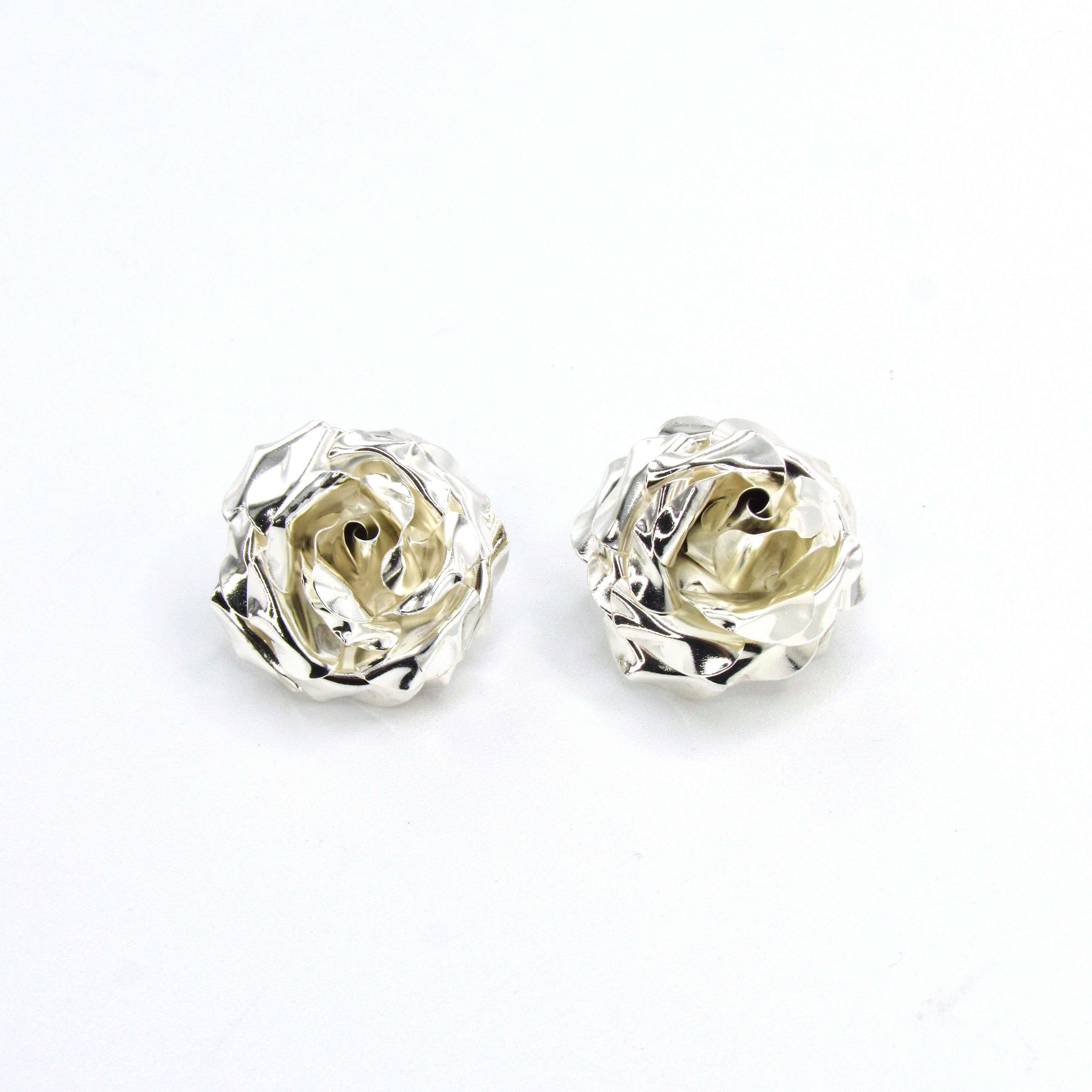 Aretes Maxi Topos Rosa Plateados