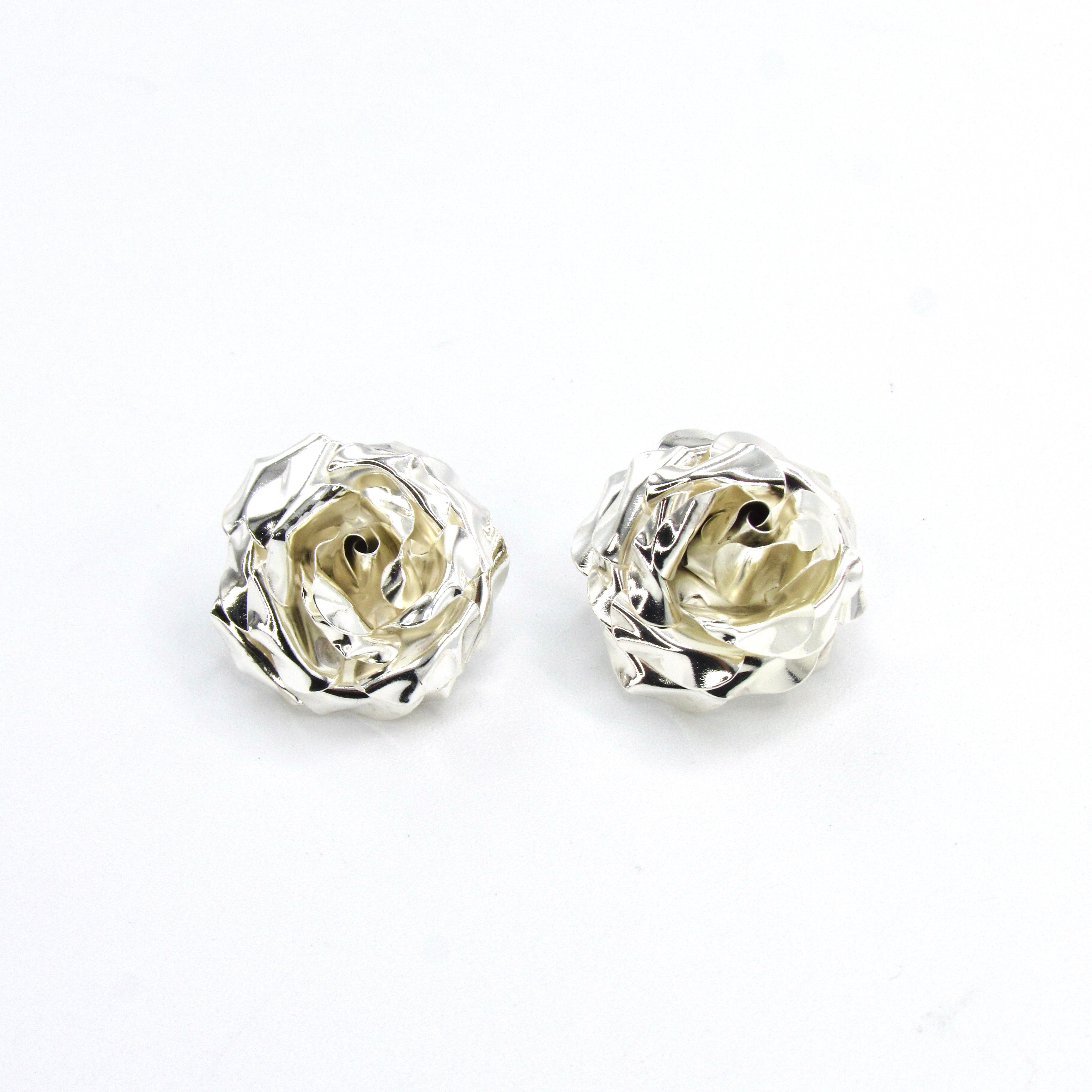 Set Collar Y Aretes Topos Rosa Plateado