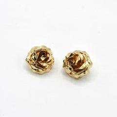 Set Collar Y Aretes Topos Rosa Dorado